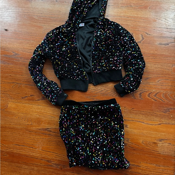Columbia Other - Rainbow Sequin Kids Dance jacket and skort